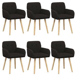 vidaXL Обедени столове 6 pcs Букле Черно 59 х 57 х 85 см