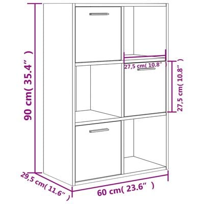 vidaXL Шкаф за съхранение, дъб сонома 60x29,5x90 см, ПДЧ