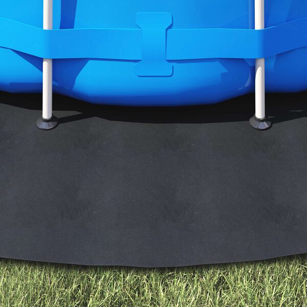 vidaXL Покривало за дъното на басейна Черно &Oslash; 396 cm Нетъкан текстил