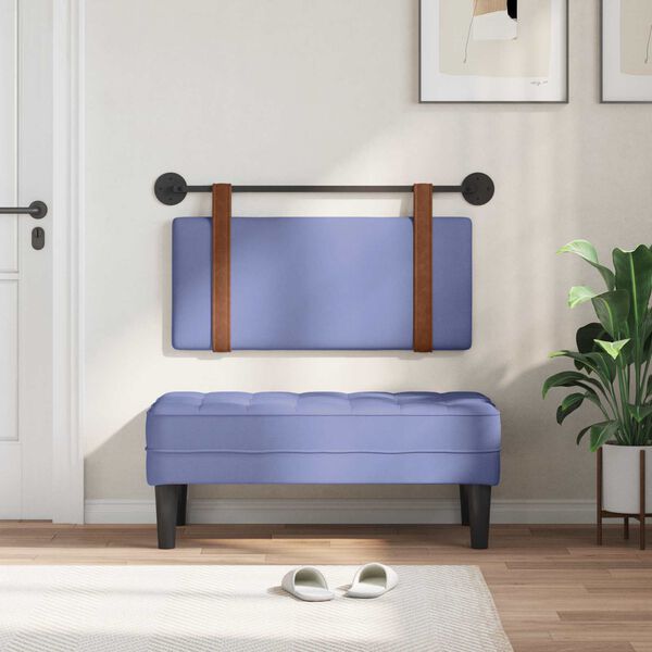 vidaXL Висяща табла Едноцветен Дънково син 90 x 55 x 5 см Антично PU