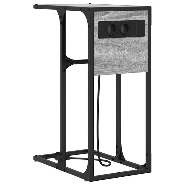 vidaXL Нощен шкаф Сив Сонома 41,5 x 26 x 60,5 см Инженерно дърво