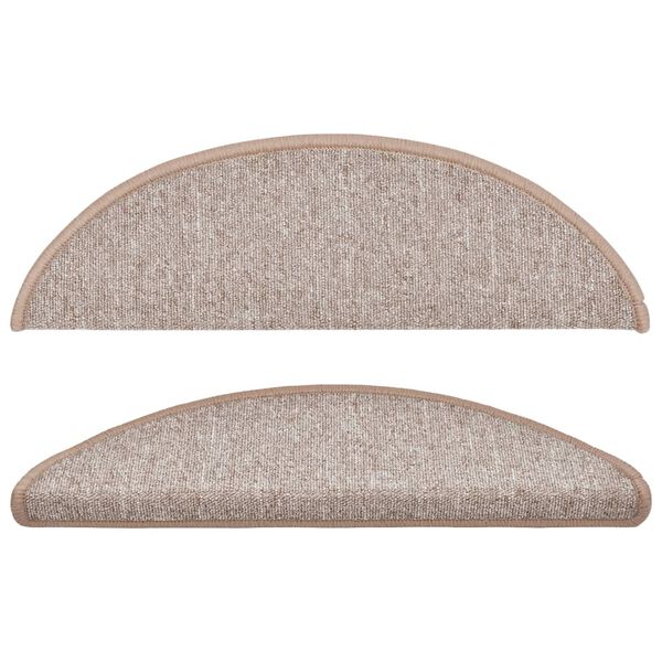 vidaXL Изтривалки за стълби, 15 бр., 56x17x3 см, светлокафяви, полукръгли