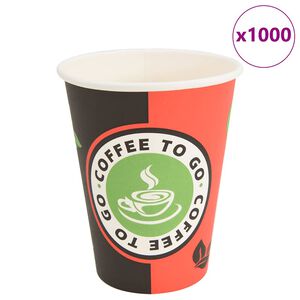 vidaXL Хартиени чаши за кафе 1000 бр. 12 oz 300 мл червени и черни
