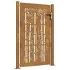 vidaXL Градинска порта 100x125 см, кортенова стомана, дизайн от бамбук