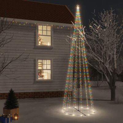 vidaXL Коледна елха конус, цветна, 1134 LED, 230x800 см