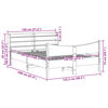 vidaXL Рамка за легло с табла, бяла, 120x190 см, борово дърво масив