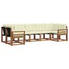 vidaXL Комплект дивани за открито 7 pcs Натурален и Крема