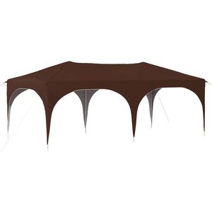 vidaXL Поп-ъп парти палатка Кафяво 575 x 288 x 245 см Оксфордска тъкан