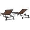 vidaXL Шезлонг с възглавница 3 pcs Кафяво 40 x 39 x 40.5cm полиратан