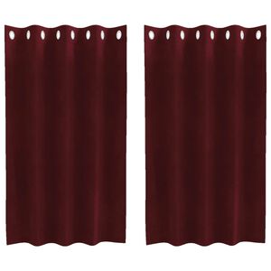 vidaXL Затъмняващи завеси 2 pcs Виненочервен 140 x 140 cm Кадифе