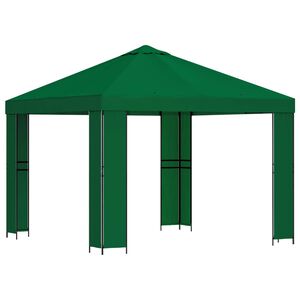 vidaXL Шатра 3 x 3 m Зелено Полиестер и стомана 190 gsm