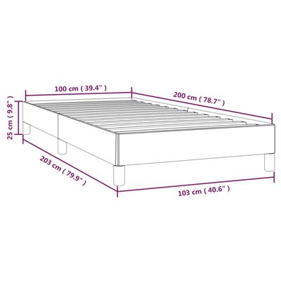 vidaXL Рамка за легло кремава 100x200 см плат