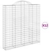 vidaXL Габионни кошници арка 12 бр 200x30x200/220см поцинковано желязо