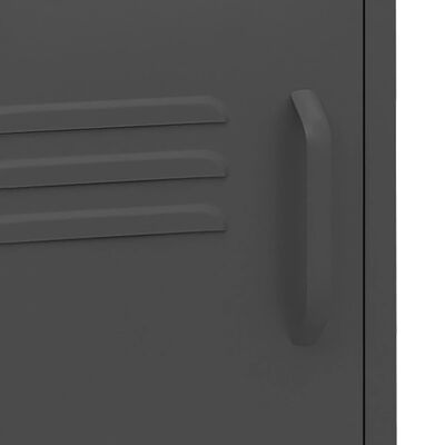 vidaXL Нощно шкафче, антрацит, 35х35х51 см, стомана