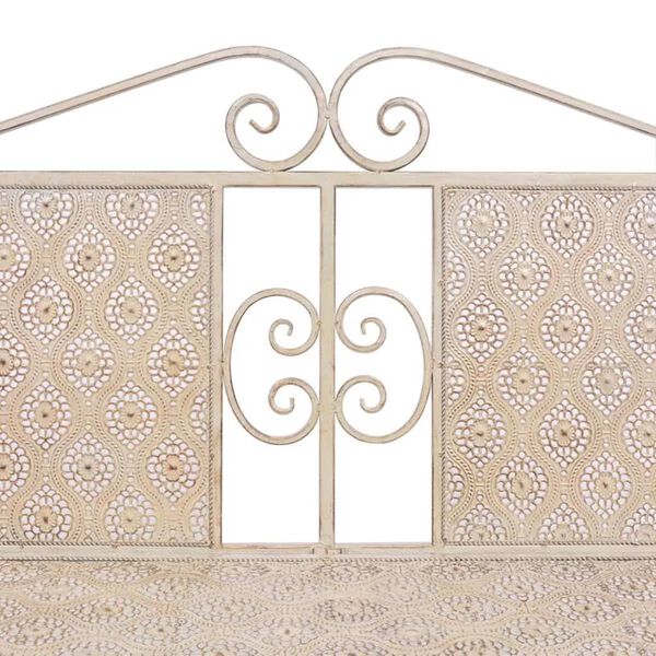 vidaXL Градинска пейка, 115 см, стомана, винтидж бяла