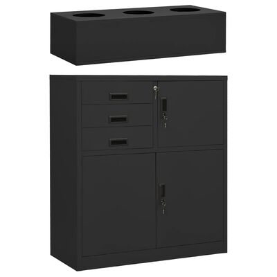 vidaXL Офис шкаф с плантер, антрацит, 90x40x125 см, стомана