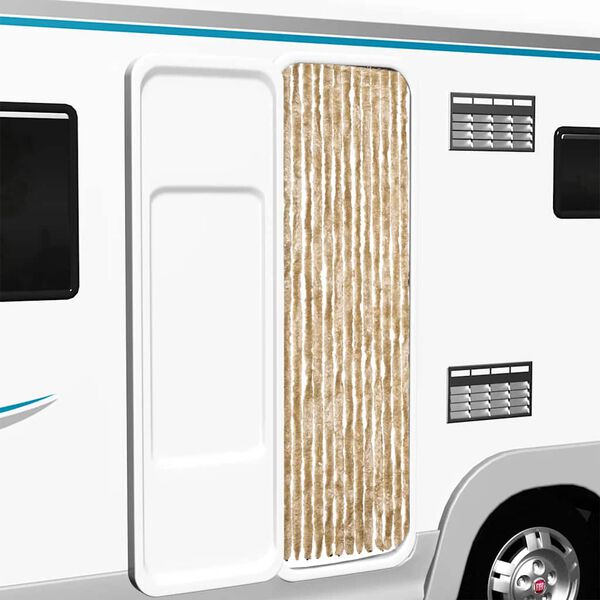 vidaXL Завеса против насекоми, бежова, 56x200 см, шенил