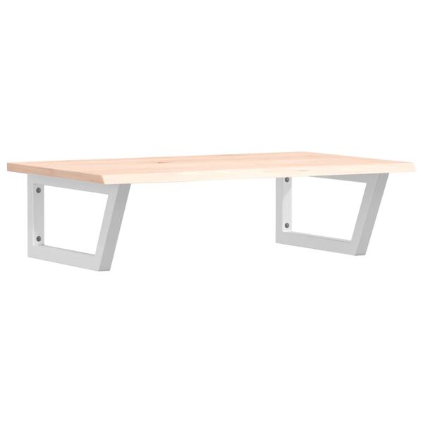 vidaXL Стенен рафт за мивка, стомана и масивно дърво дъб