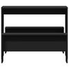 vidaXL Комплект трапезна маса и пейки, 3 части, черен, инженерно дърво