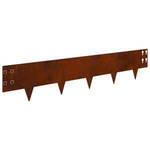 vidaXL Ограда за трева 30 бр. 100 x 20 cm Стомана Ръждясало