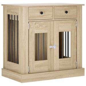vidaXL Мебели за кучешка клетка Дъб сонома 80 x 47,5 x 80 см