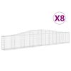 vidaXL Габионни кошници арка 8 бр 400x30x60/80 см поцинковано желязо