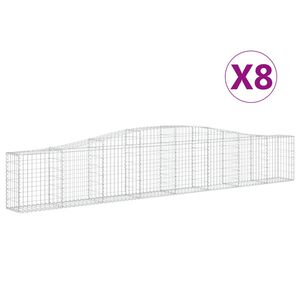 vidaXL Габионни кошници арка 8 бр 400x30x60/80 см поцинковано желязо