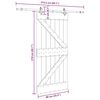 vidaXL Плъзгаща врата с монтажни части, 90x210 см, борово дърво масив
