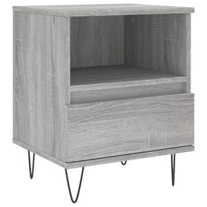 vidaXL Нощно шкафче сив сонома 40x35x50 см инженерно дърво