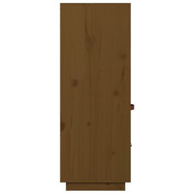 vidaXL Висок шкаф, меденокафяв, 67x40x108,5 см, борово дърво масив