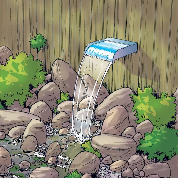 Ubbink Водопад Nevada 60 см с LED осветление неръждаема стомана