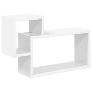 vidaXL Стенен рафт Монтиране на стена Бяло 55 x 15 x 35 см