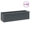 vidaXL Сандъчета за цветя за европалети 12 бр сиви 36x13,5x9,5 см PP