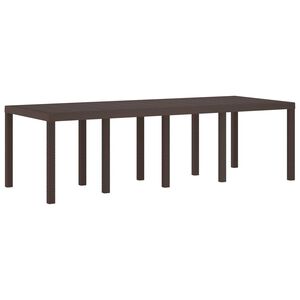vidaXL Градинска маса Кафяво 250 x 100 x 73 см полиратан