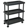 vidaXL 3-етажна количка за инструменти за гараж черна 75x37,5x92 см PP
