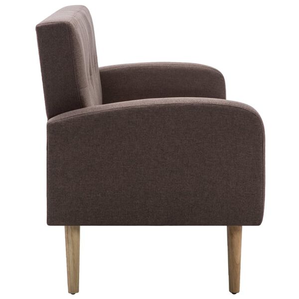 vidaXL 3-местен диван, текстил, кафяв