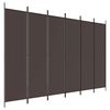 vidaXL Параван за стая, 6 панела, кафяв, 300x200 см, плат