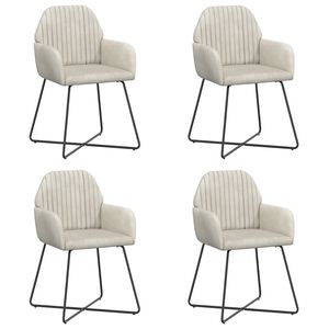 vidaXL Обедени столове 4 бр. Кадифе Кремаво 55 x 50 x 84 см