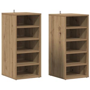 vidaXL Шкафове за обувки 2 бр дъб артизан 32x35x70 см инж. дървесина