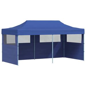 vidaXL Сгъваема pop-up парти шатра, синя, 3x6 м