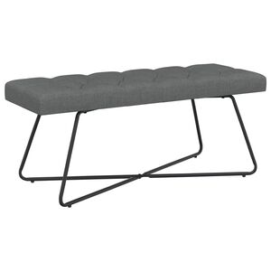 vidaXL Пейка с копчета Тъмносиво 110 x 40 x 46 cm Текстил