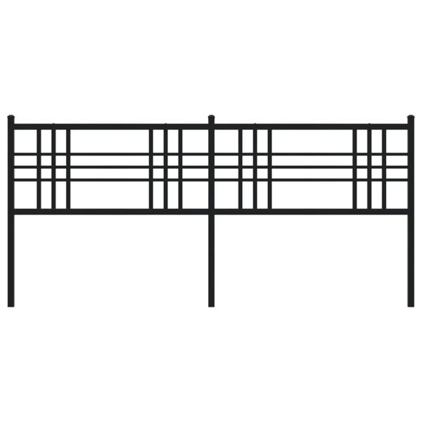 vidaXL Метална табла за глава, черна, 180 см