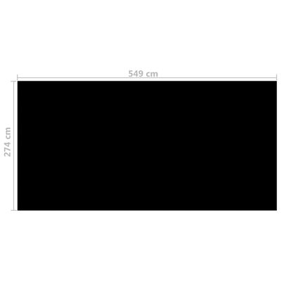 vidaXL Покривало за басейн, черно, 549x274 см, PE