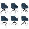 vidaXL Трапезни столове, 6 бр, сини, кадифе