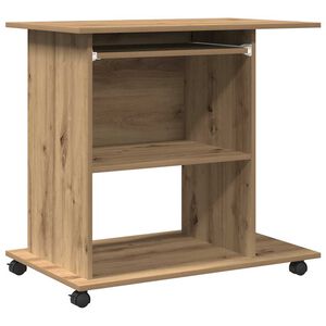 vidaXL Компютърно бюро Artisan Дъб 80x50x75 cm Инженерна дървесина