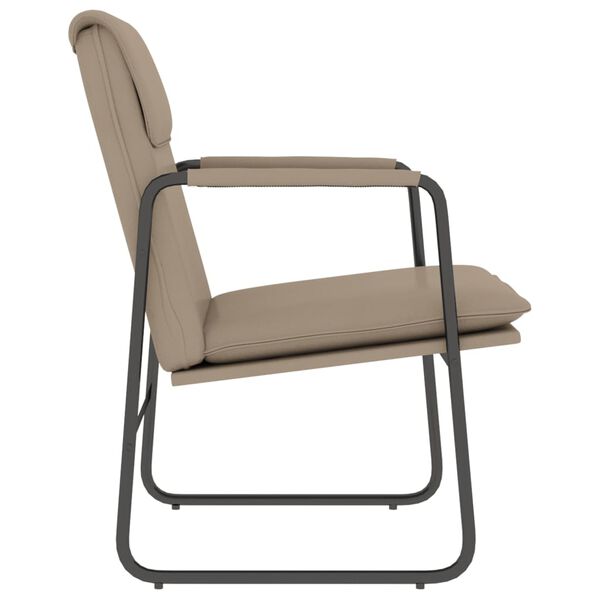 vidaXL Стол шезлонг, капучино, 55x64x80 см, изкуствена кожа