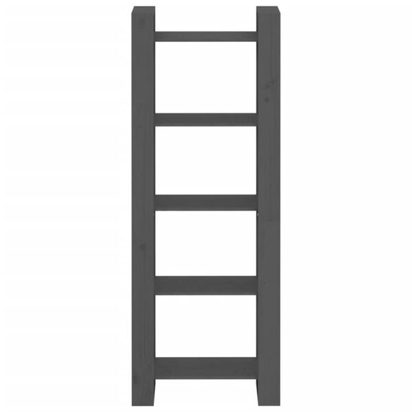 vidaXL Библиотека/разделител за стая, сива, 60x35x160 см, бор масив