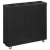 vidaXL Градинска висока леха с 4 саксии 80x22x79 см полиратан черна