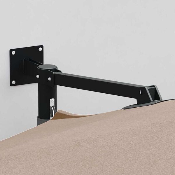 vidaXL Градински парасол Таупе 248 x 248 x 148 см Полиестер и стомана