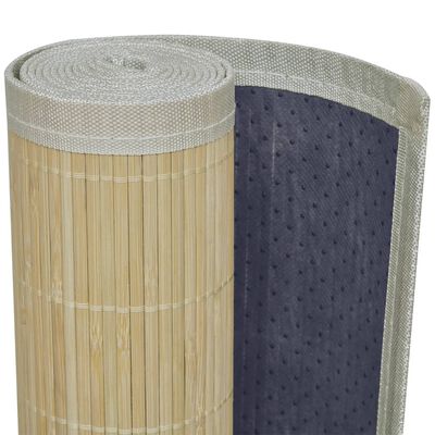vidaXL Правоъгълен естествен бамбуков килим 80х200 см